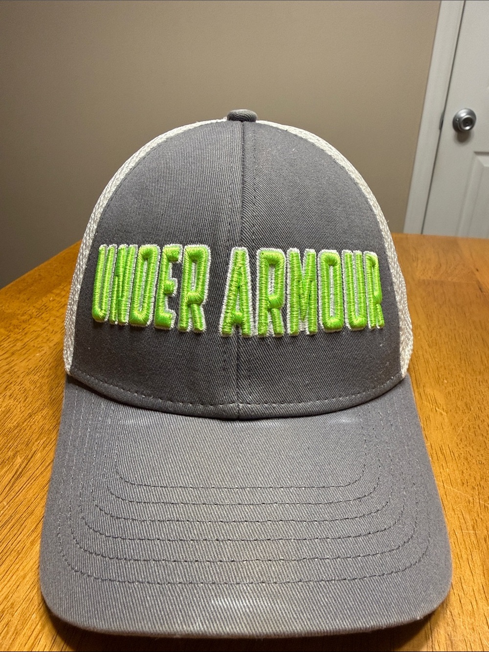 Under Armour Gray Cap with Bright Green Logo